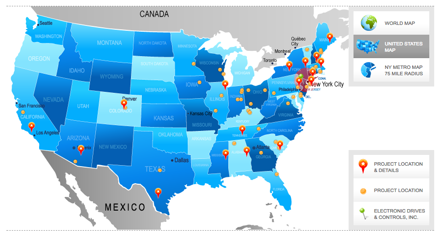 Electronic Drives and Controls customers by geographical location